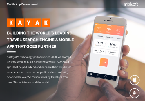 iOS & Android travel search engine app for Kayak