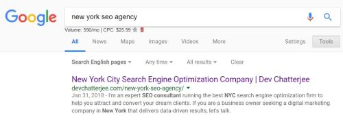 Ranking #1 for "New York SEO Agency"