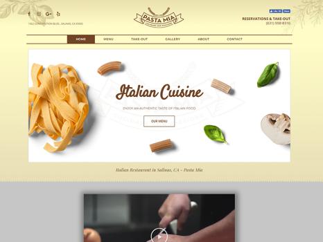 Pasta Mia Website Design
