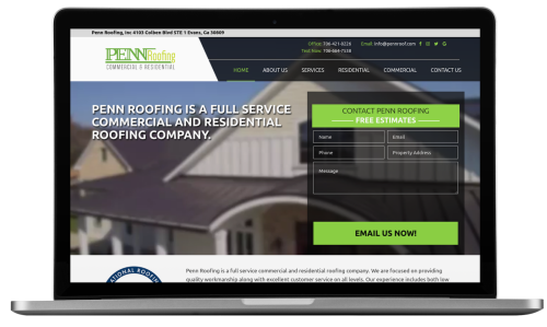 Penn Roof Wordpress Website Design
