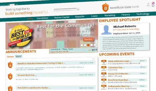Beneficial State Bank - SharePoint Intranet Portal