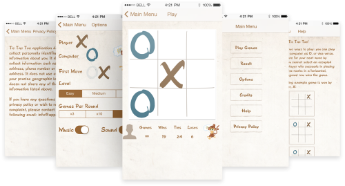 Tic Tac Toe application on your mobile