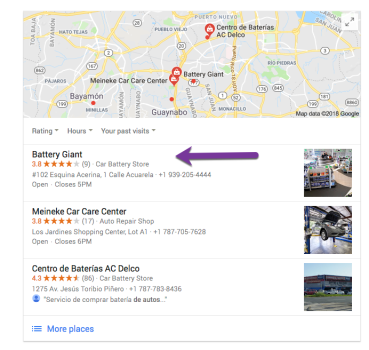 Battery Giant Franchise - Local SEO
