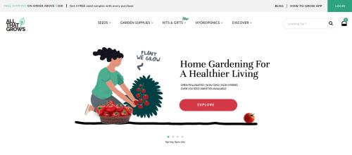 All That Grows - an eCommerce store on Shopify