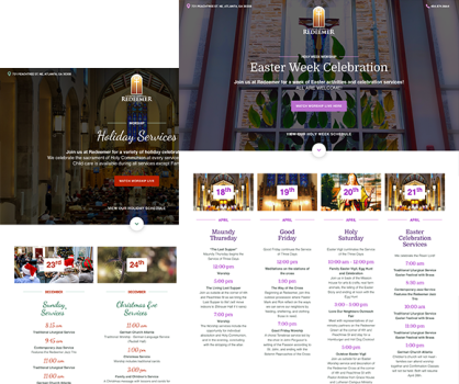 Lutheran Church of the Redeemer – Holiday Landing Pages