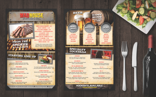 MadHouse Sports Bar & Grill Logo and Menu Design