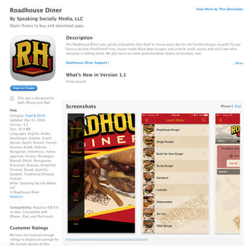 Roadhouse Diner App