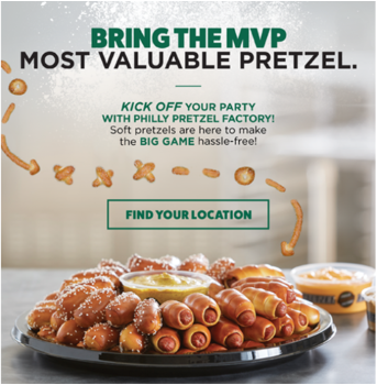 Philly Pretzel Factory Super Bowl Email