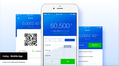 Coiny Mobile Cryptocurrency Wallet UI/UX Design