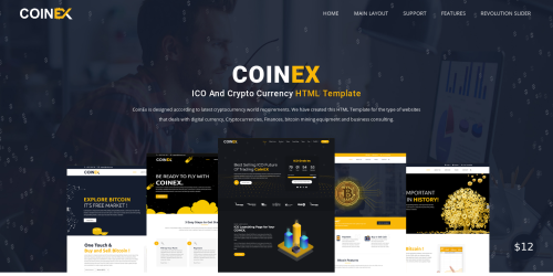 COINEX - ICO, Bitcoin And Crypto Currency HTML Template