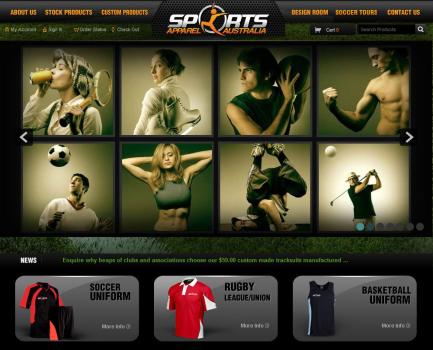 Magento Store Design "Sport Sapparel Australia"