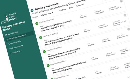 Hansard Society - Statutory Instrument Tracker
